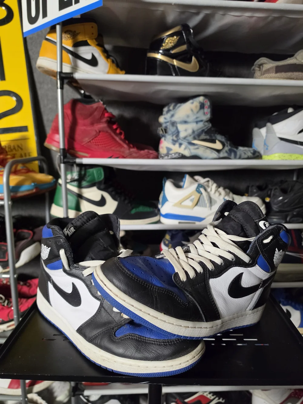 🔥 Nike Air Jordan 1 High - Black/White/Royal Blue Men Size 10